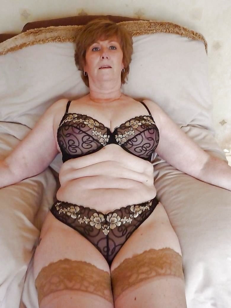 Busty old women in stockings