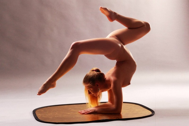 Gymnastic poses of nude