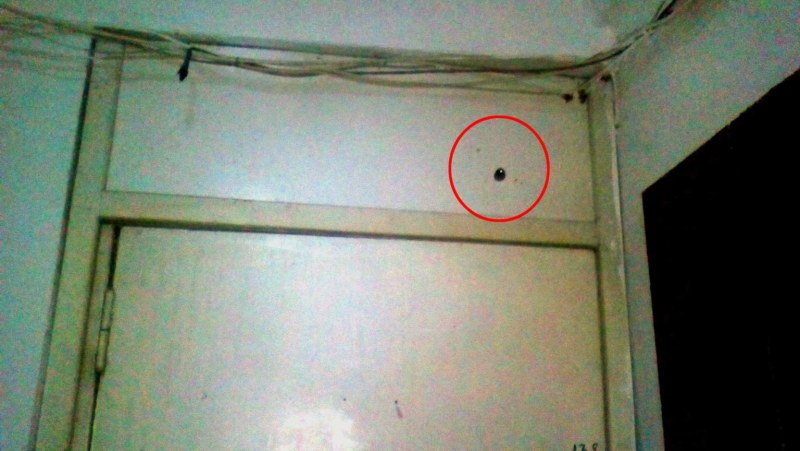 Masks of CCTV camera in the entrance