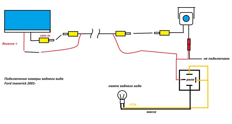 Reverse camera connection diagram 2in