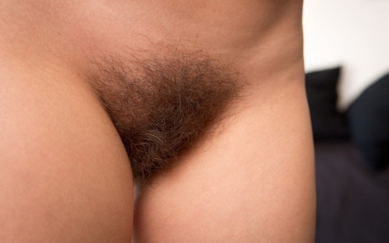 Beautiful pussy with hair on the pubis