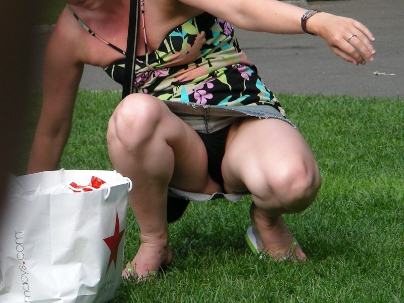 Lit panties in nature