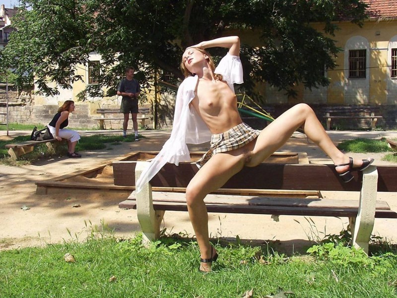 Girls without panties on the street