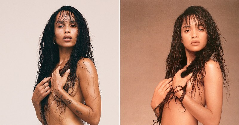Zoe Kravitz breasts touched