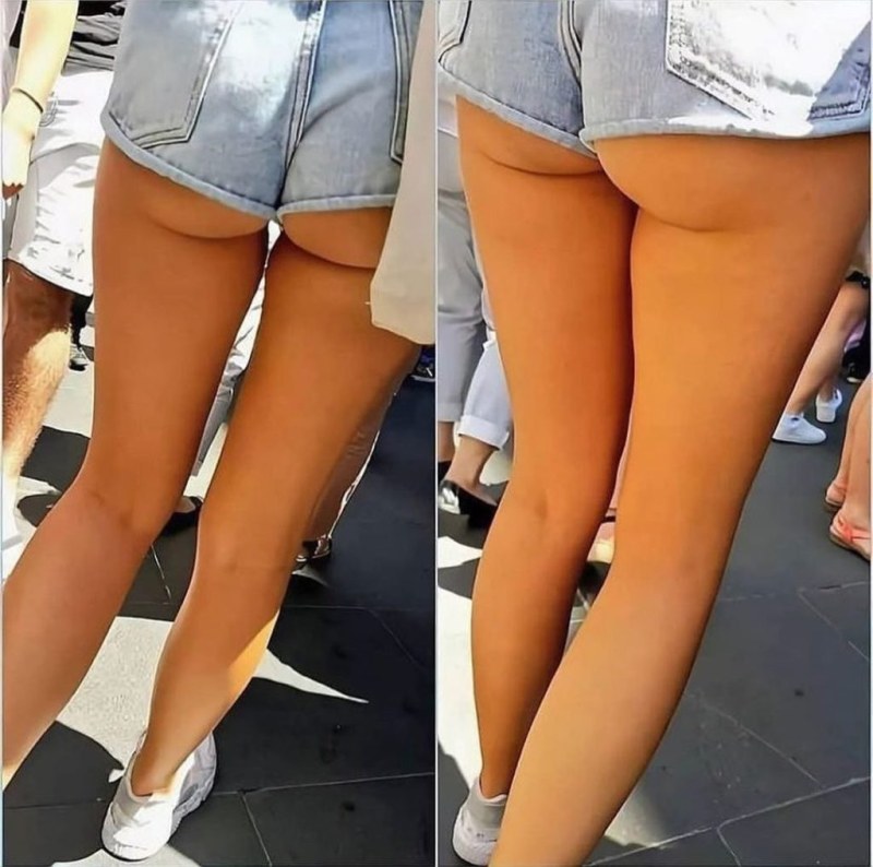 Girls in ultra -short shorts