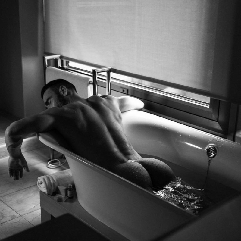 Erotic photos of men in the bathroom