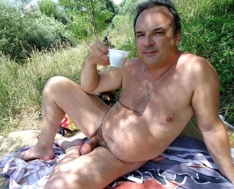 Naked mature men in everyday life