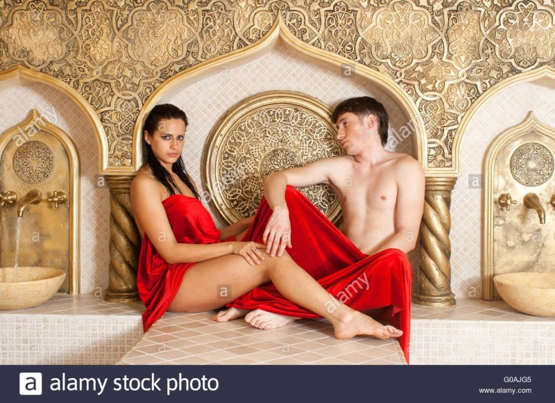 A guy in a Turkish bathhouse