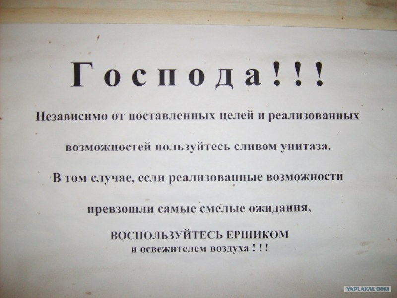 Funny inscriptions in the toilet