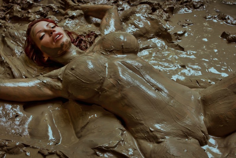 Bianca Bowsham in the mud naked