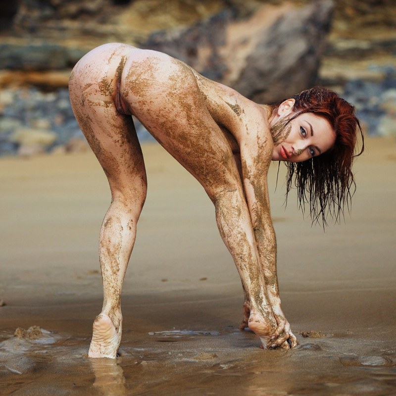 Naked women with dirty legs