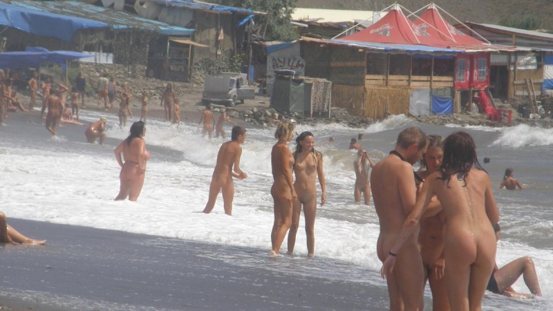 Girls on a nudist beach
