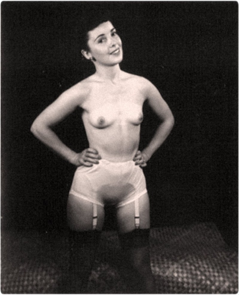 Naked women in stockings retro