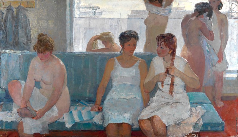 Naked Soviet women in the bathhouse