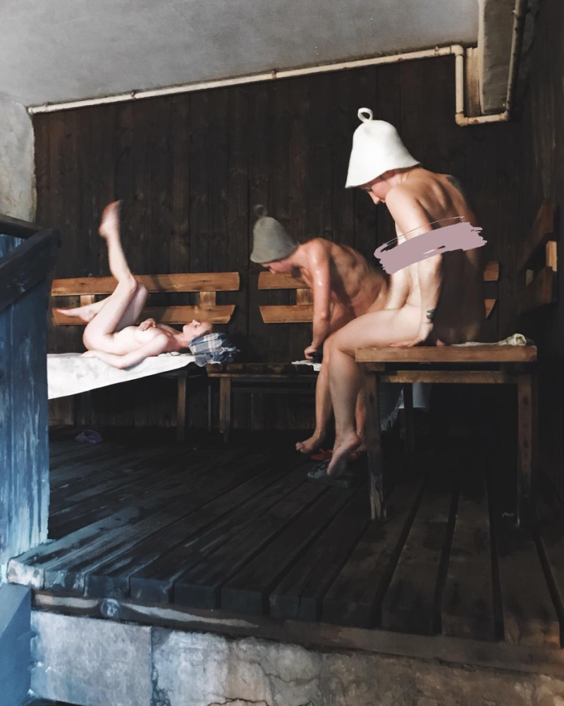 Naked women in a German bathhouse