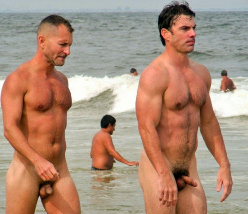 Naked young guys on the beach