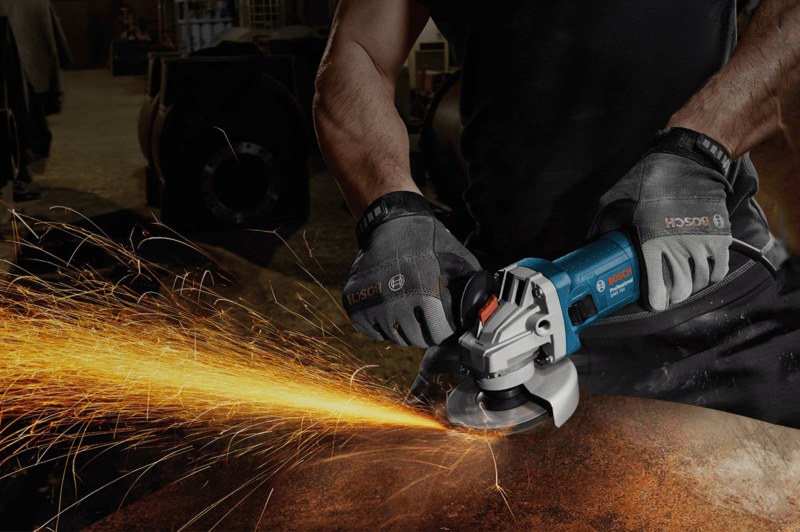 A man with a grinder