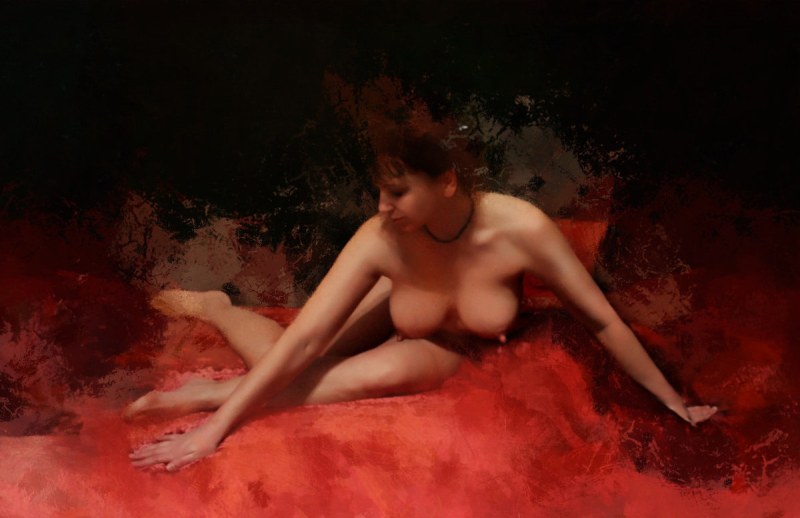 Naked young girls in milk