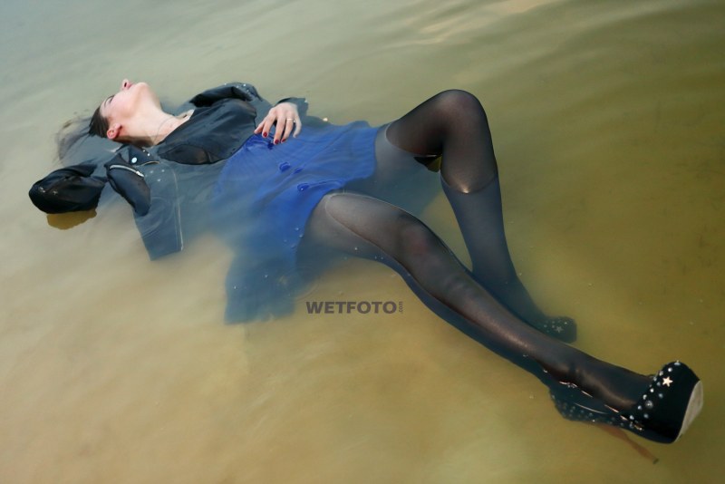 Girls in pantyhose in water