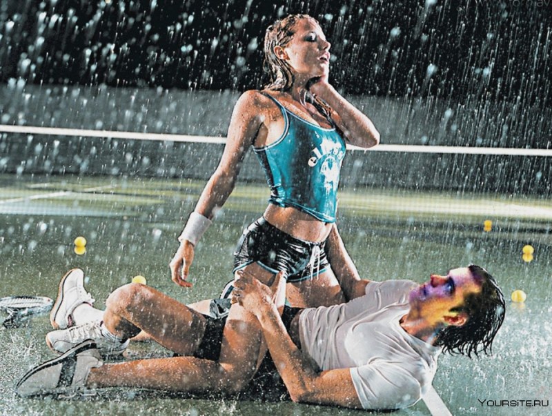 Beautiful girl in the rain