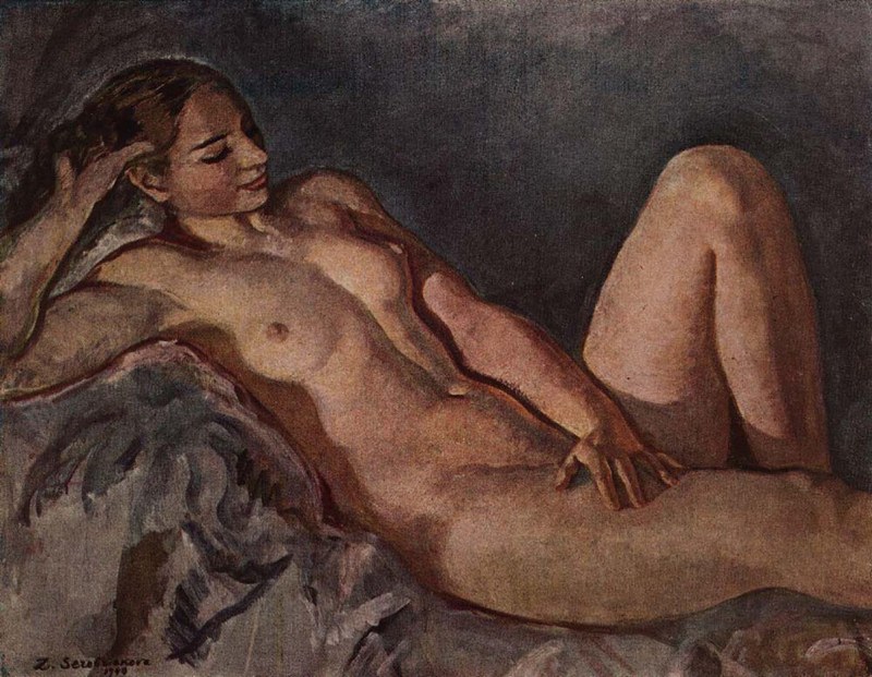 A naked guy poses artists