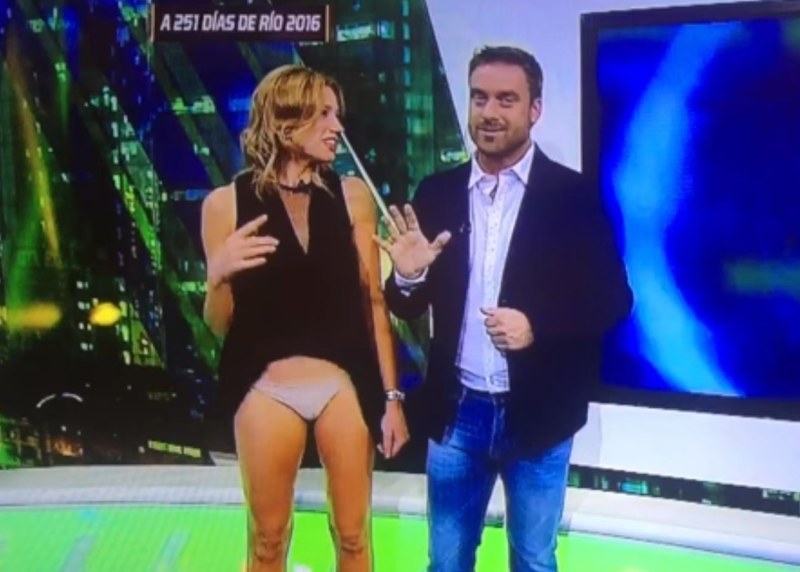 Dancers on stage without panties