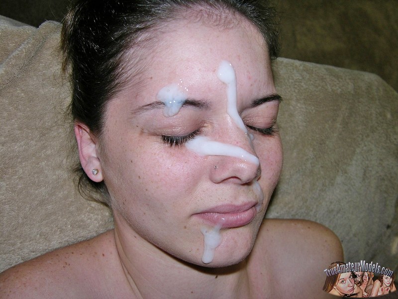 The girl finished her face