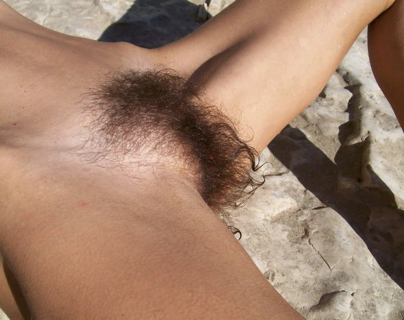 Beautiful hairy female pubis