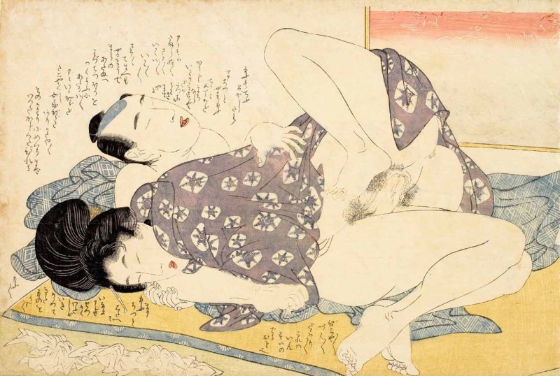 Japanese engraving hokusai pornographic