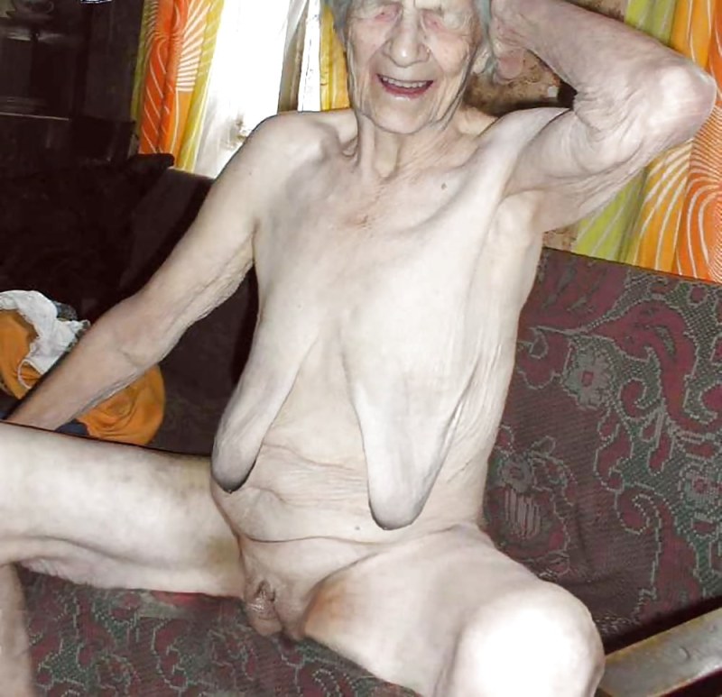 Naked elderly old women