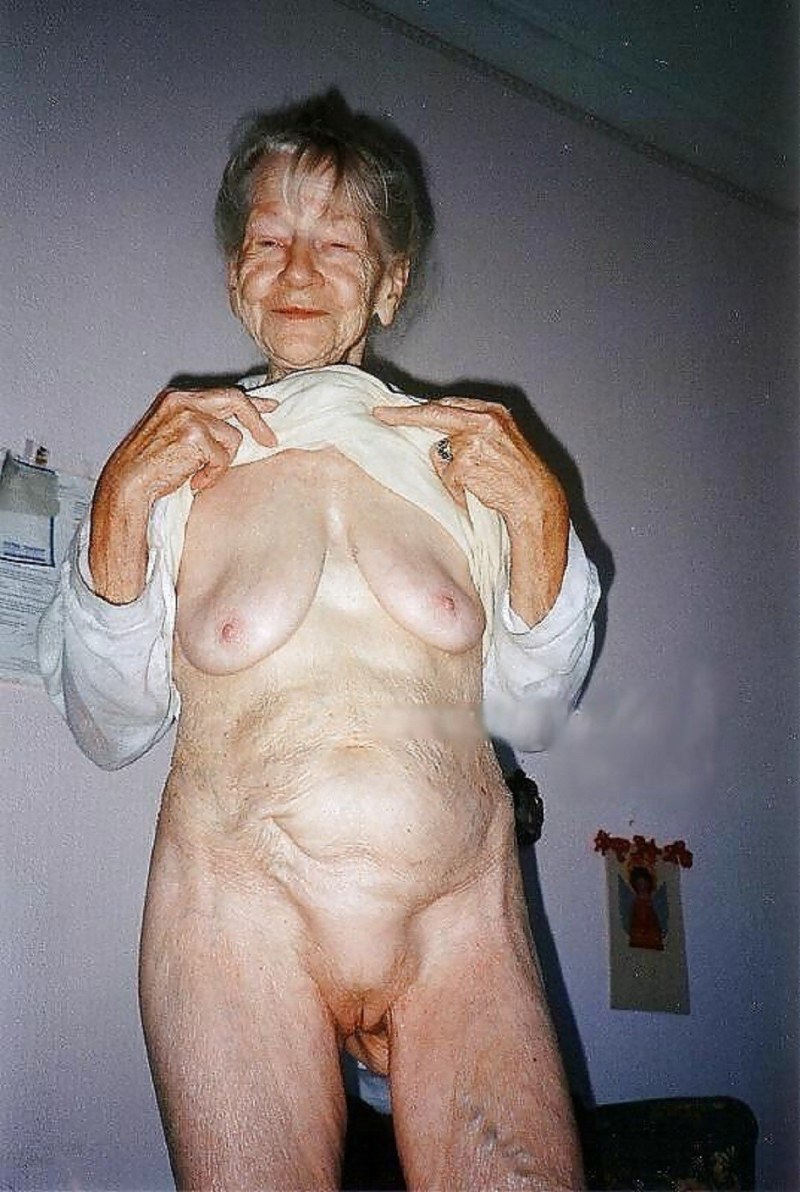 Naked elderly old women