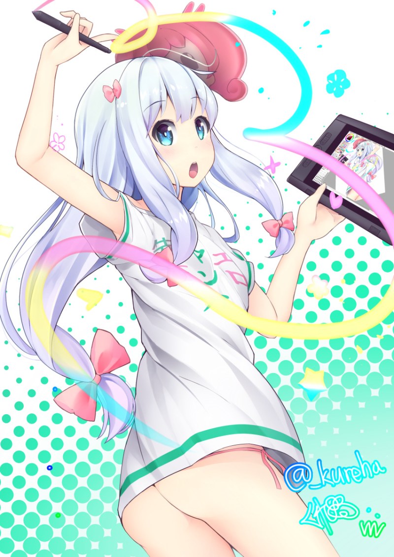 Photo shoot in a medical dressing gown in the studio