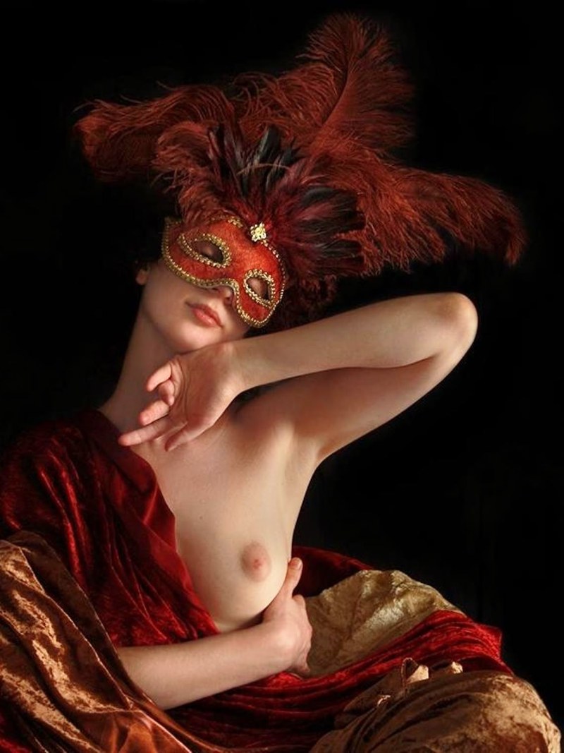 Naked beauties in masks