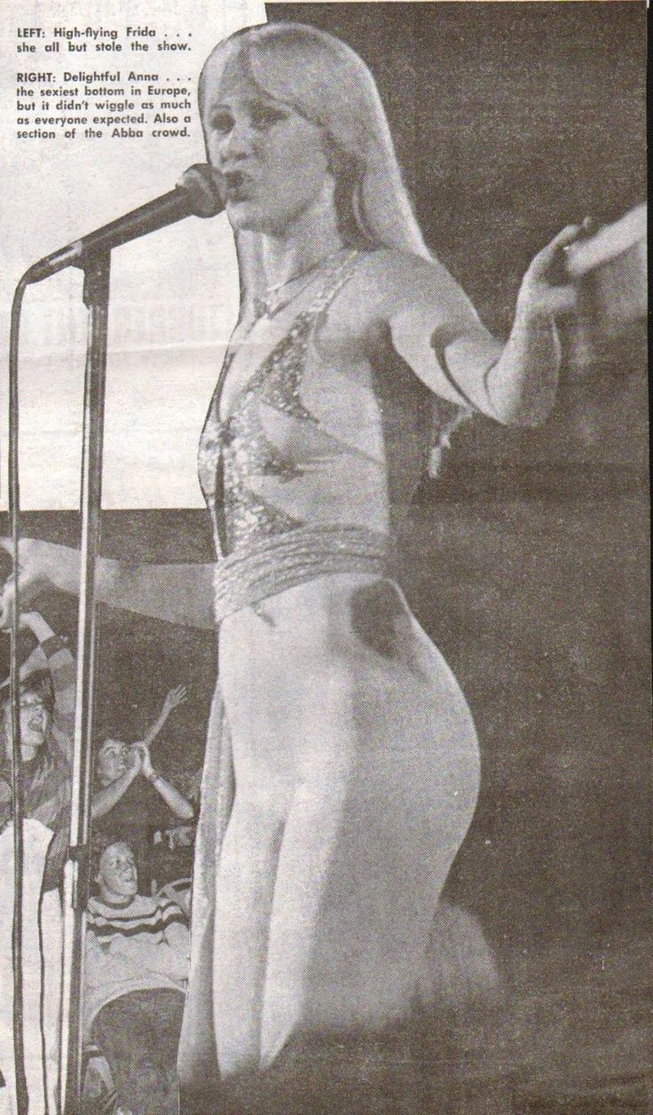 Agneta Feltskog in a dress with a tiger