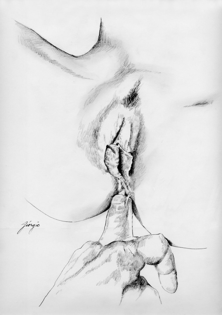 Vagina drawn with pencil