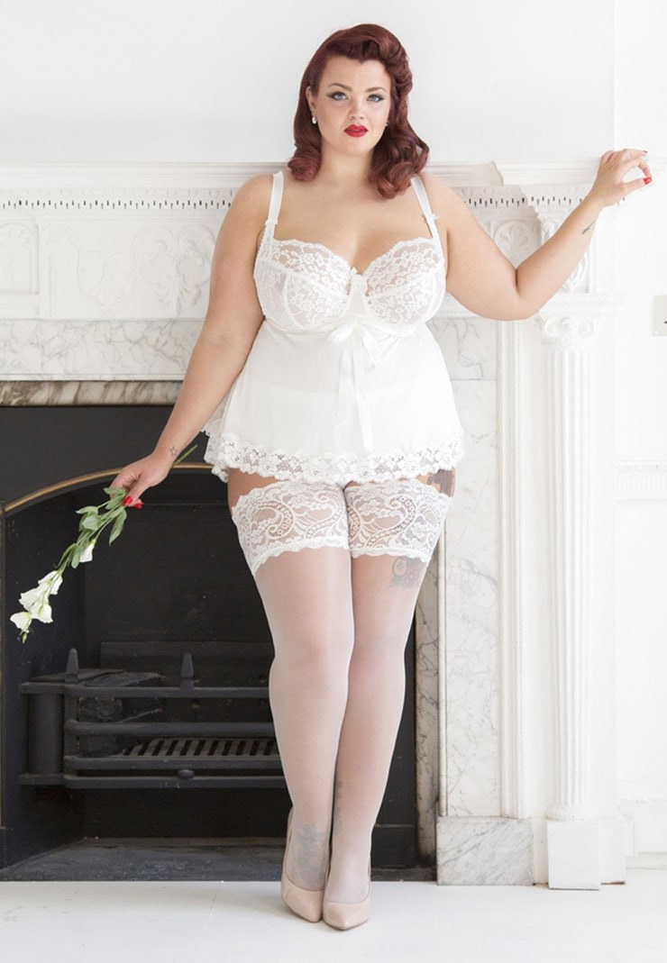 Girls in stockings of flesh -colored