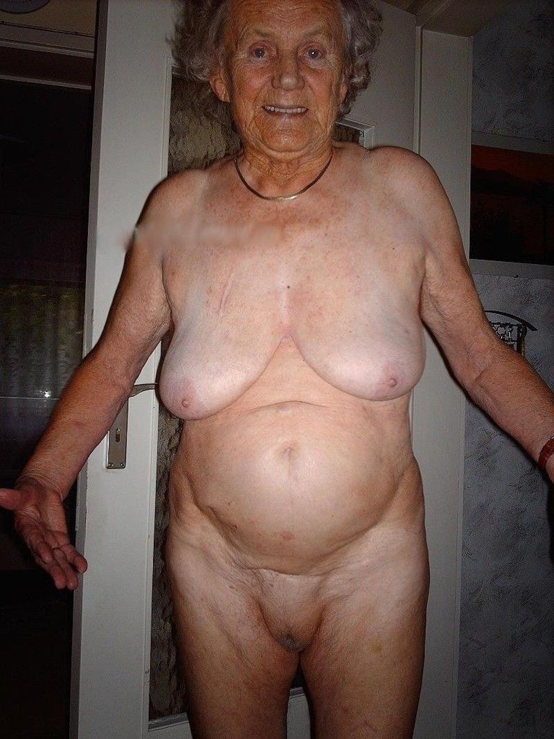 Naked elderly old women