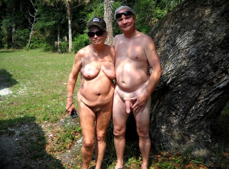 Nude elderly couples on the beach
