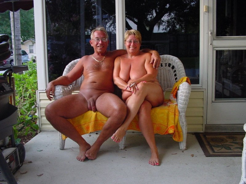 Naked elderly women on the beach