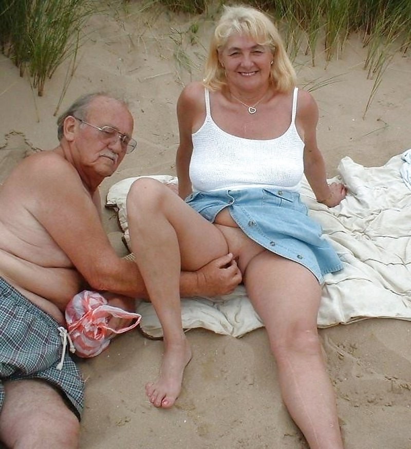 Grandpa and grandmother without panties