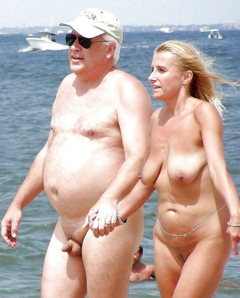 Naked elderly ladies on the beach