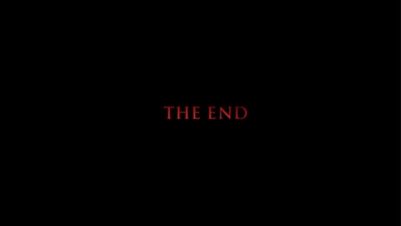 The end on a black background