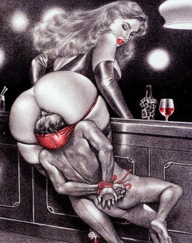 BDSM woman dominates