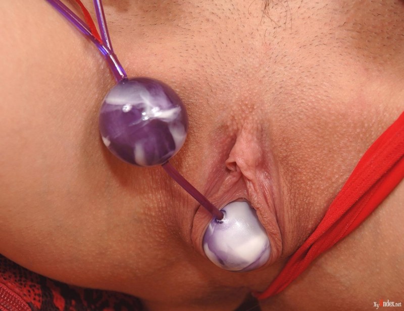 Girl with vaginal balls