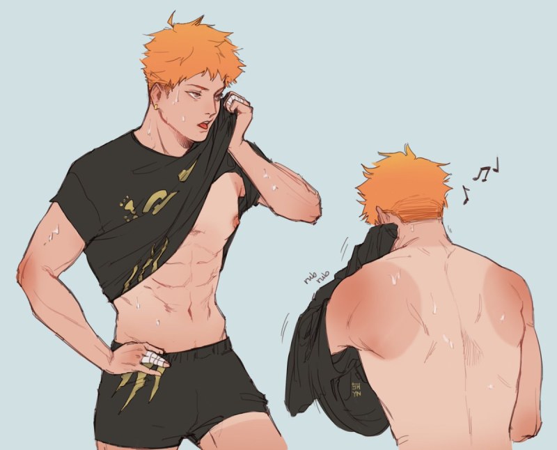 Hinata Shoyo undresses