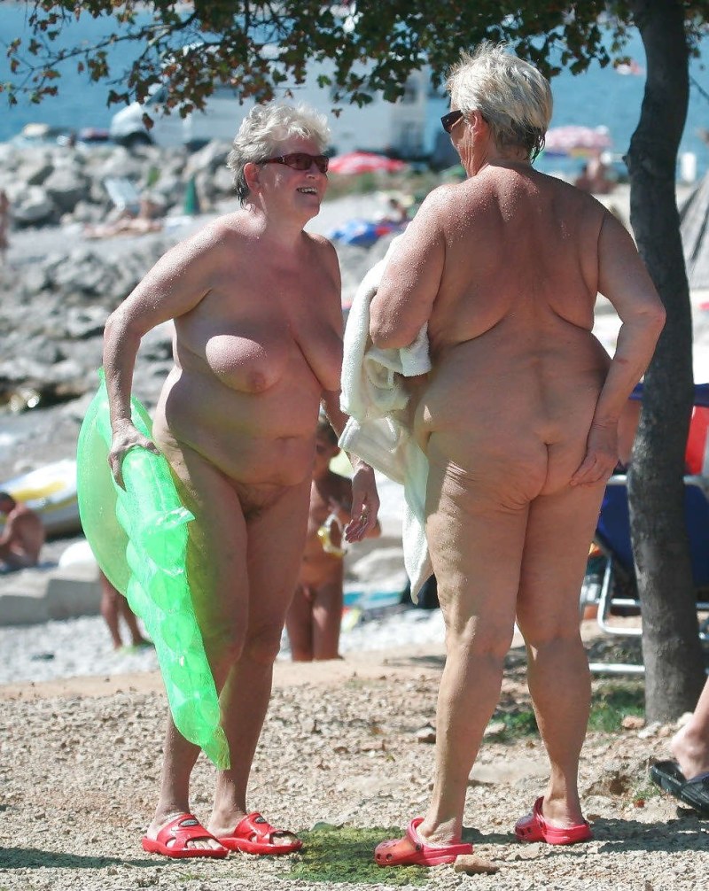Juicy old women on the beach