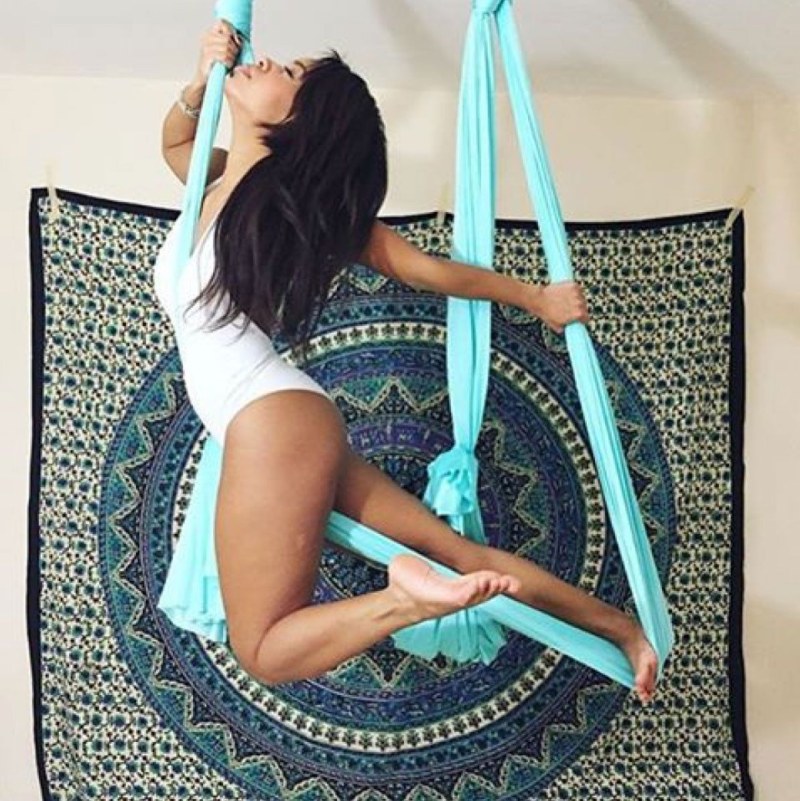 Yoga in hammocks children