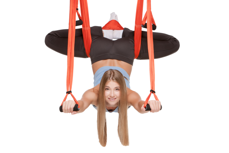 Aero yoga in hammocks