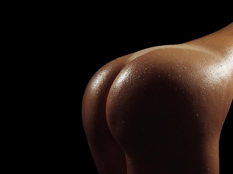 Beautiful naked female buttocks