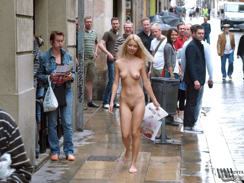 Naked women in public places